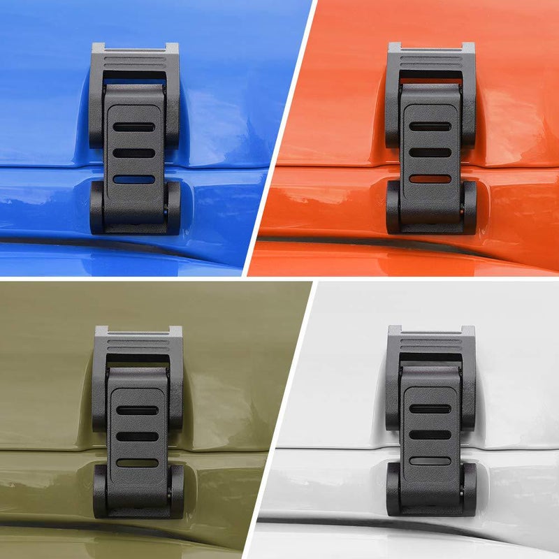 Suitable For 2007-2018 Jeep Wrangler Black Stainless Steel Hood Lock Buckle Hood Latch - Image 4