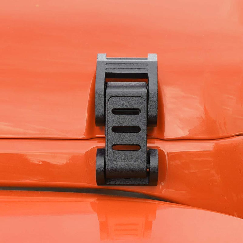 Suitable For 2007-2018 Jeep Wrangler Black Stainless Steel Hood Lock Buckle Hood Latch - Image 5