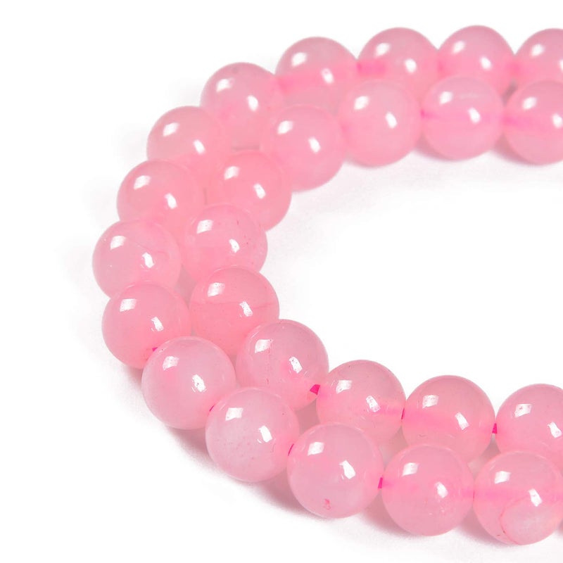 Nancybeads 45pcs 8mm Natural Rose Quartz Gemstone Round Spacer Loose Stone Beads for Jewelry Making 155 1 Strand Rose Quartz 8mm 45Beads