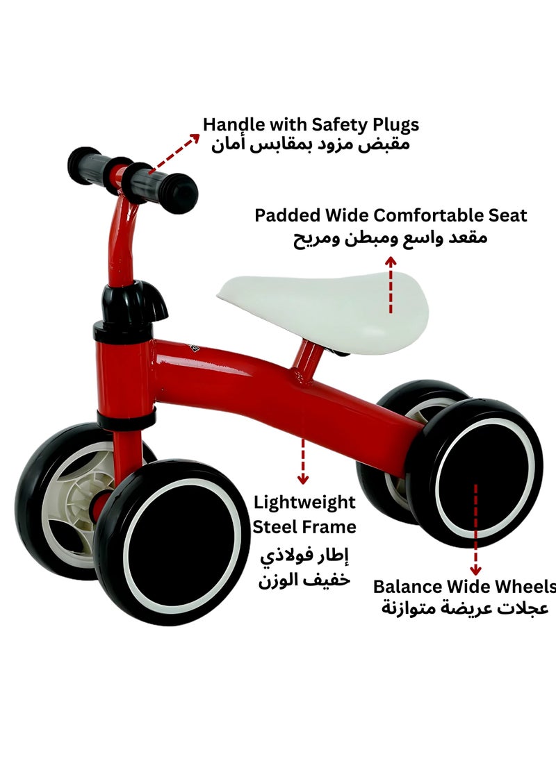 F.A.M.S Kids Balance Bike – Lightweight, Adjustable, Puncture-Proof, Safe and Fun Learning Bike for Toddlers – Ergonomic Design with Soft Non-Slip Handles, Vibrant Colors  - Image 2