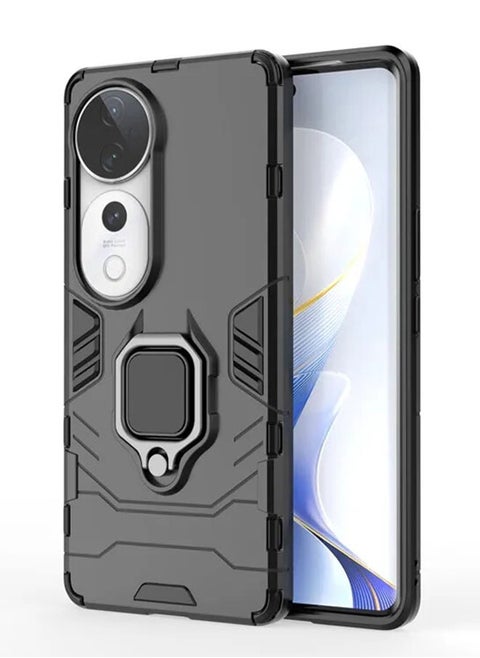 VIVO V40 5G Case Cover Protector Accessories with Camera Len Protection Anti-Scratch Shockproof Anti-Fingerprints Back Cover with 360 Car Mount Magnetic Ring Holder Case Protector