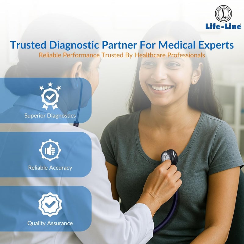 Lifeline L3 Titanium Stethoscope (Dark Blue) | Dual Side Diaphragm Chest Piece for Adult and Paediatric | 2-way Tube | Best for Doctors - Image 5