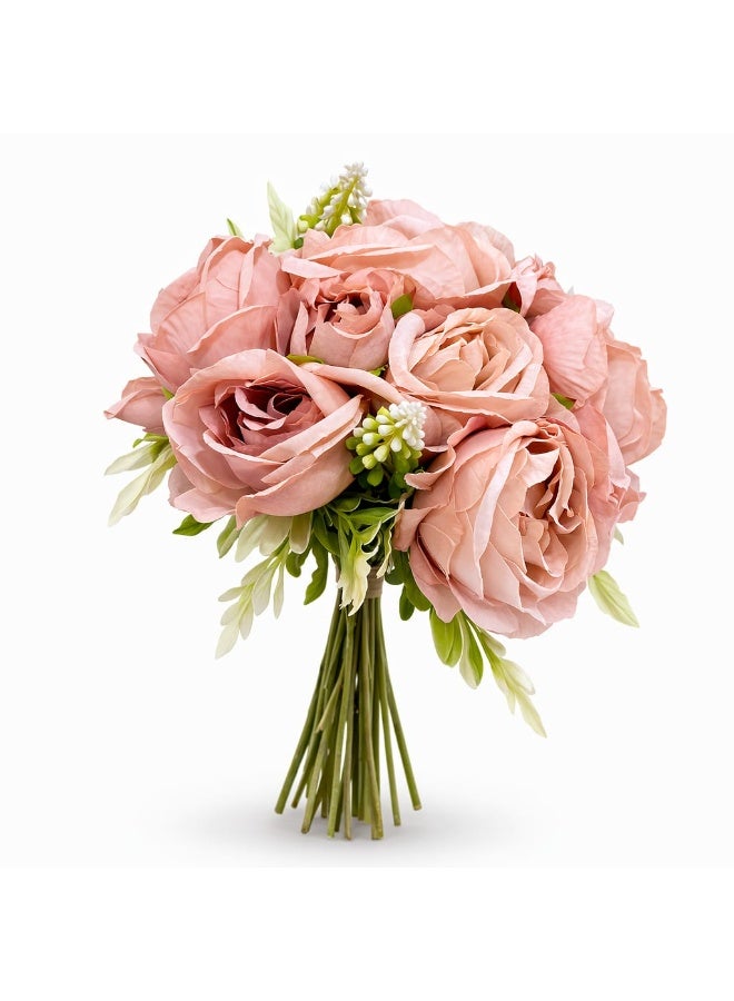 Elegant Artificial Roses Bouquet - Lifelike Silk Flowers for Home Decor, Weddings, and Events - Image 1