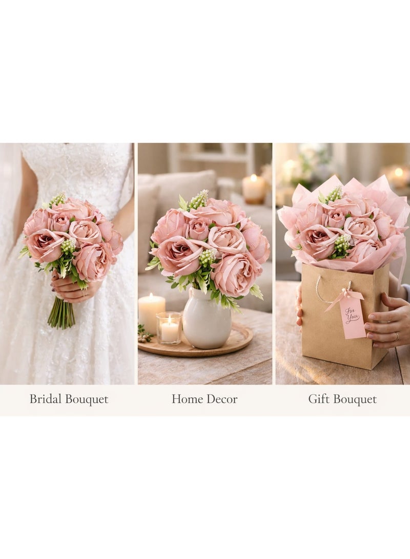 Elegant Artificial Roses Bouquet - Lifelike Silk Flowers for Home Decor, Weddings, and Events - Image 2