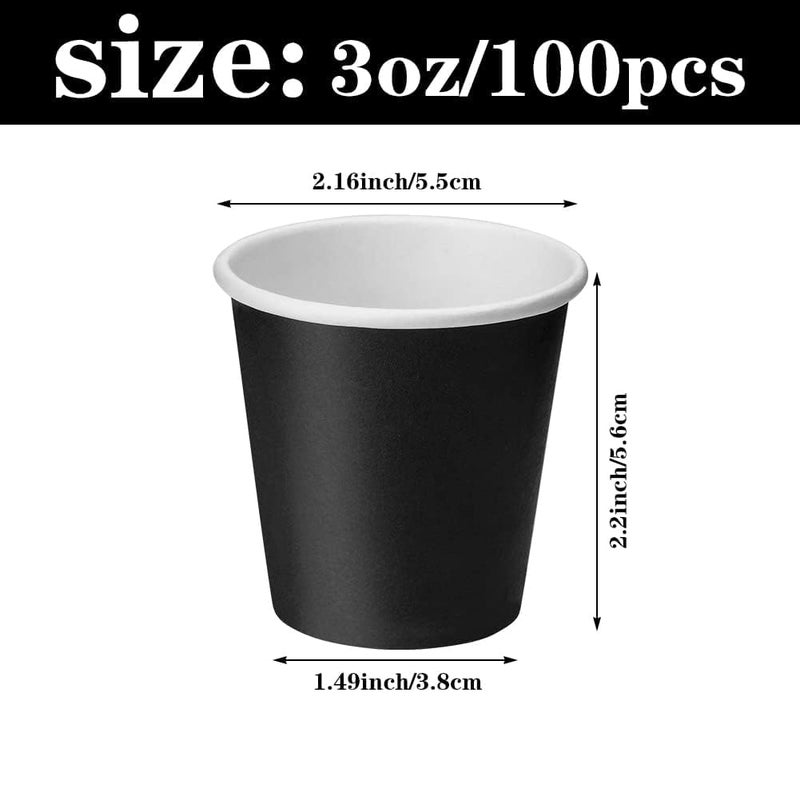 Huaiid 100 Pack 3 oz Disposable Paper Cups, Black Bathroom Cups, Disposable Mouthwash Cups, Small Paper Cups for Bathroom Travel Picnics - Image 2