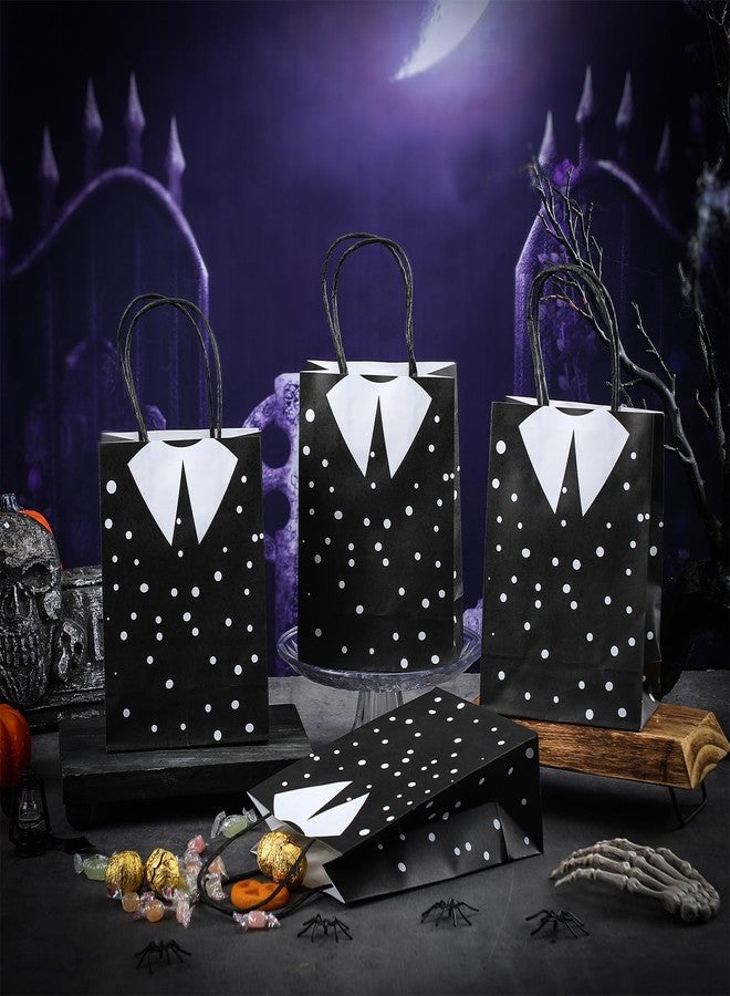 Gilprop 24 Pcs Goth Birthday Party Bags Horror Themed Birthday Decorations Paper Gift Bags with Handles Gothic Victorian Gift for Candy Treat Goodie Favors Dark Academia Decor(Polka Dot) - Image 3