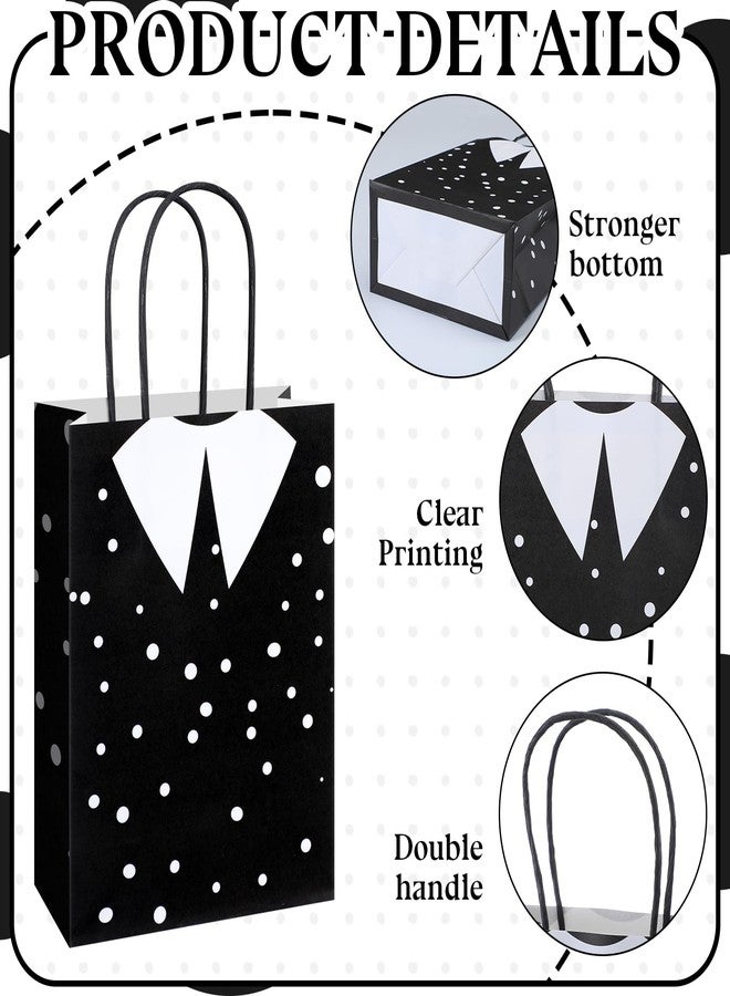 Gilprop 24 Pcs Goth Birthday Party Bags Horror Themed Birthday Decorations Paper Gift Bags with Handles Gothic Victorian Gift for Candy Treat Goodie Favors Dark Academia Decor(Polka Dot) - Image 4