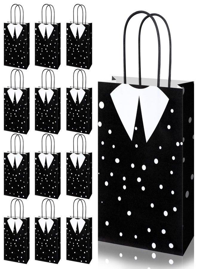 Gilprop 24 Pcs Goth Birthday Party Bags Horror Themed Birthday Decorations Paper Gift Bags with Handles Gothic Victorian Gift for Candy Treat Goodie Favors Dark Academia Decor(Polka Dot) - Image 1