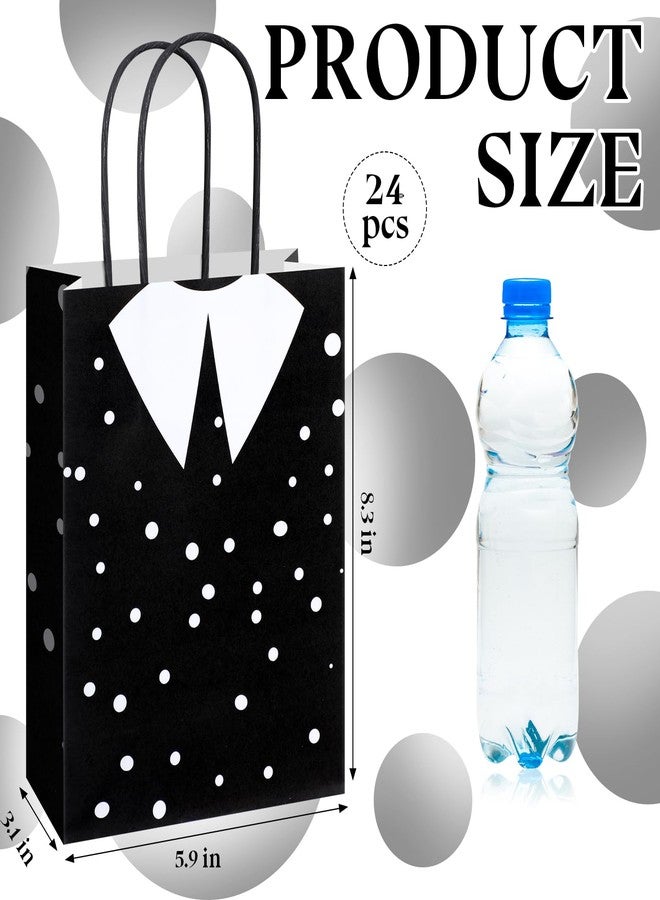 Gilprop 24 Pcs Goth Birthday Party Bags Horror Themed Birthday Decorations Paper Gift Bags with Handles Gothic Victorian Gift for Candy Treat Goodie Favors Dark Academia Decor(Polka Dot) - Image 2