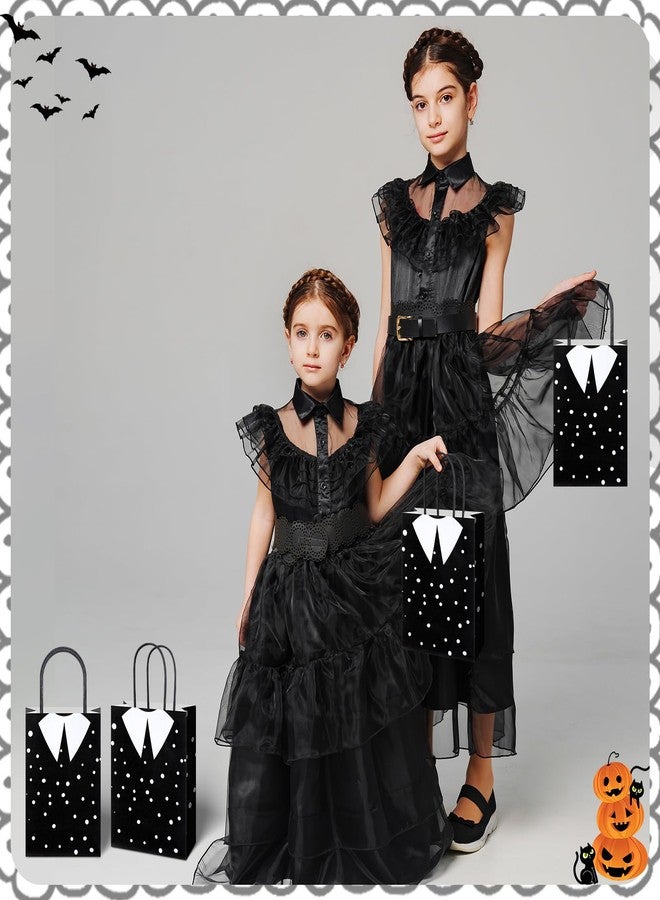 Gilprop 24 Pcs Goth Birthday Party Bags Horror Themed Birthday Decorations Paper Gift Bags with Handles Gothic Victorian Gift for Candy Treat Goodie Favors Dark Academia Decor(Polka Dot) - Image 5