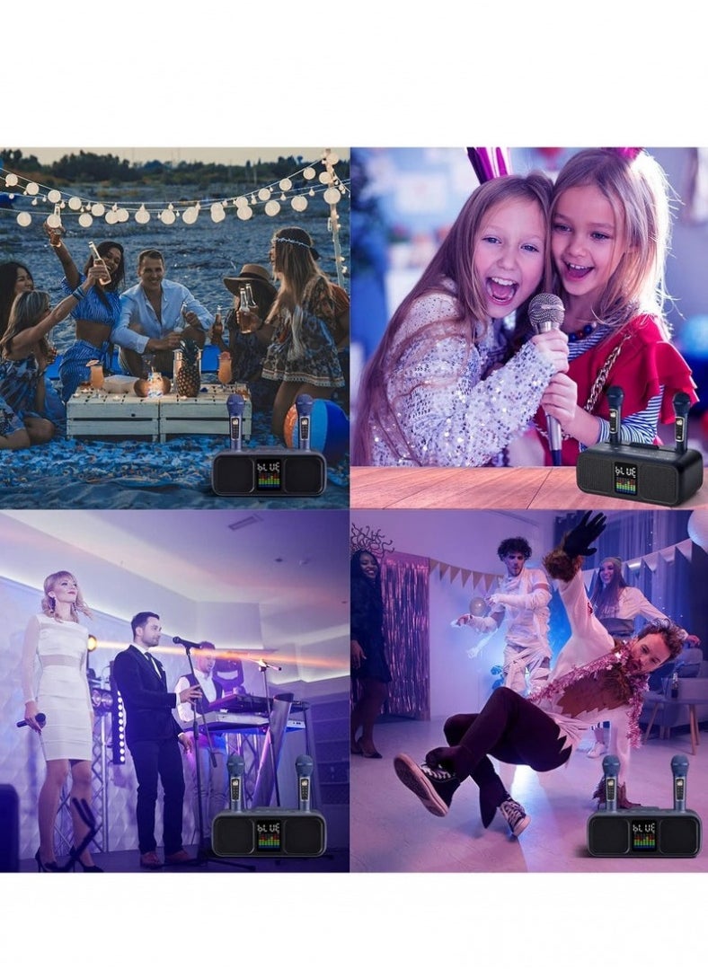 Smart Berry - Smart Berry S39 Pro Karaoke Machine Portable Speaker with 2 UHF Wireless Microphones Bluetooth AUX USB TF Card Support for Parties - Image 1