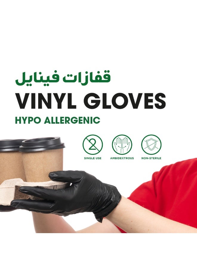 Falcon Powder Free Black Vinyl Gloves Size Medium 40 Pieces 1 Packet - Image 4