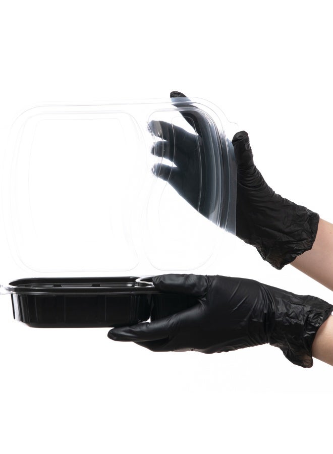 Falcon Powder Free Black Vinyl Gloves Size Medium 40 Pieces 1 Packet - Image 3