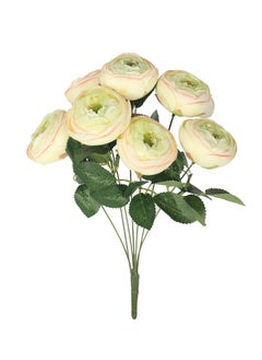 Huitich Elegance in Bloom: Artificial Silk Rose Flower Bouquet White  - Image 1
