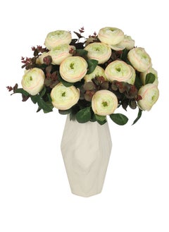 Huitich Elegance in Bloom: Artificial Silk Rose Flower Bouquet White  - Image 3