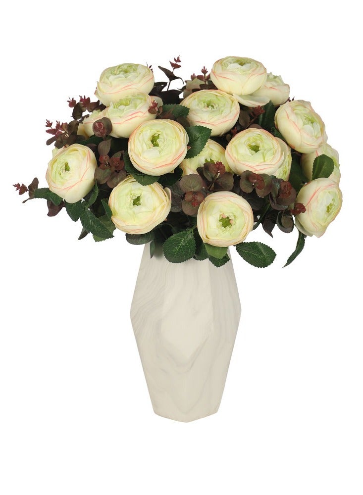 Huitich Elegance in Bloom: Artificial Silk Rose Flower Bouquet White  - Image 3
