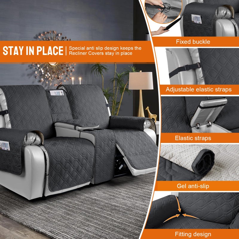 VANSOFY غطاء كرسي Loveseat Vansofy مع وحدة التحكم بنسبة 100 ٪ أريكة مقاومة للماء الأريكة المليئة بغطاء الأريكة غير مستلقية أريكة تقسيم الأريكة الأثاث حامي للكلاب الأليفة (أسود) - Image 3