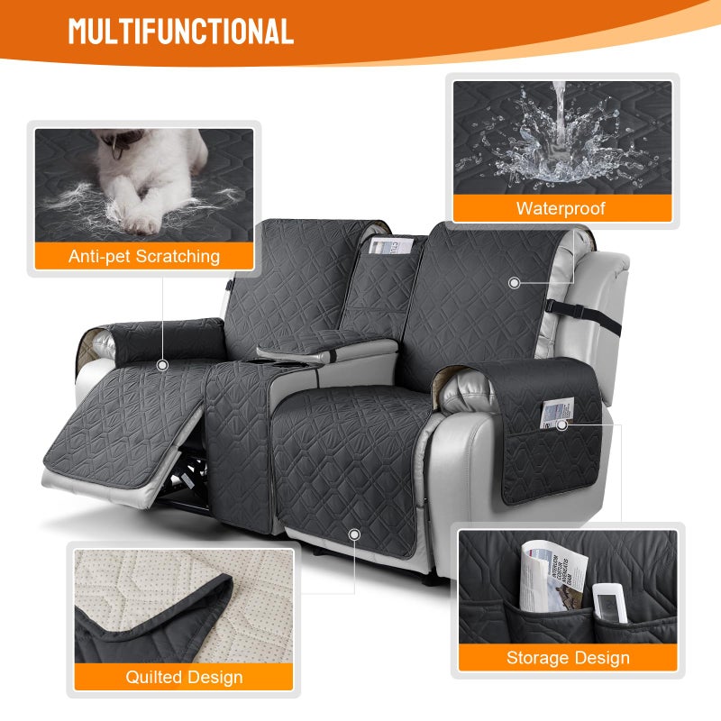 VANSOFY غطاء كرسي Loveseat Vansofy مع وحدة التحكم بنسبة 100 ٪ أريكة مقاومة للماء الأريكة المليئة بغطاء الأريكة غير مستلقية أريكة تقسيم الأريكة الأثاث حامي للكلاب الأليفة (أسود) - Image 5