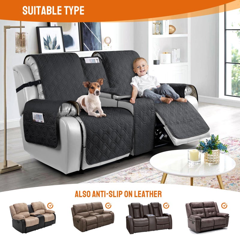 VANSOFY غطاء كرسي Loveseat Vansofy مع وحدة التحكم بنسبة 100 ٪ أريكة مقاومة للماء الأريكة المليئة بغطاء الأريكة غير مستلقية أريكة تقسيم الأريكة الأثاث حامي للكلاب الأليفة (أسود) - Image 4