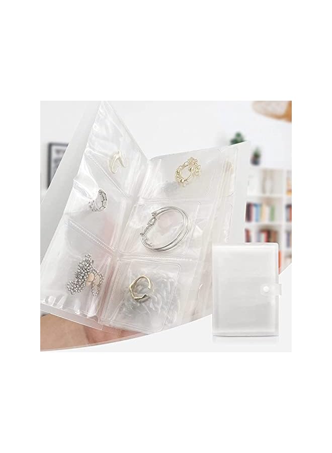 Zaboon Travel Jewelry Organizer，Anti Oxidation Jewelry Storage Organizer Bag ，Transparent Jewelry Storage Book（84 Grids+40 Pack PVC Clear Jewelry bag） - Image 3