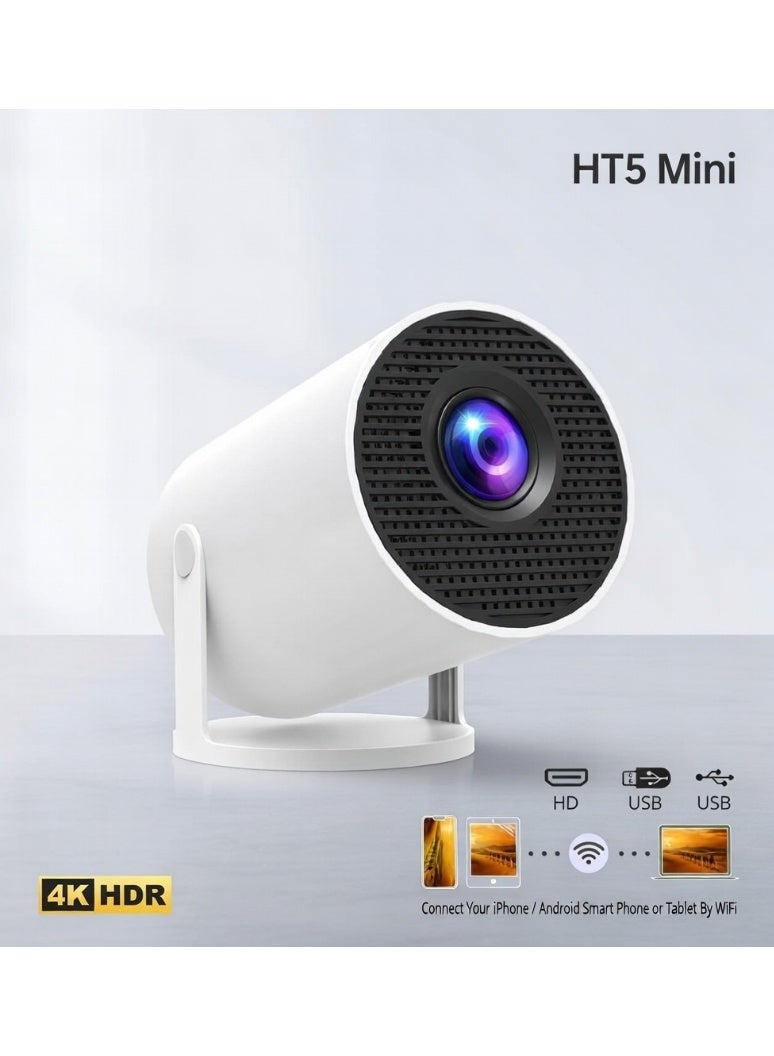 Smartbarry 4K 1080P Mini Projector with WiFi & Bluetooth Portable Premium Android OS Projector, 210° Rotatable Stand, Dust Removal & Heat Dissipation Design for Home Theater