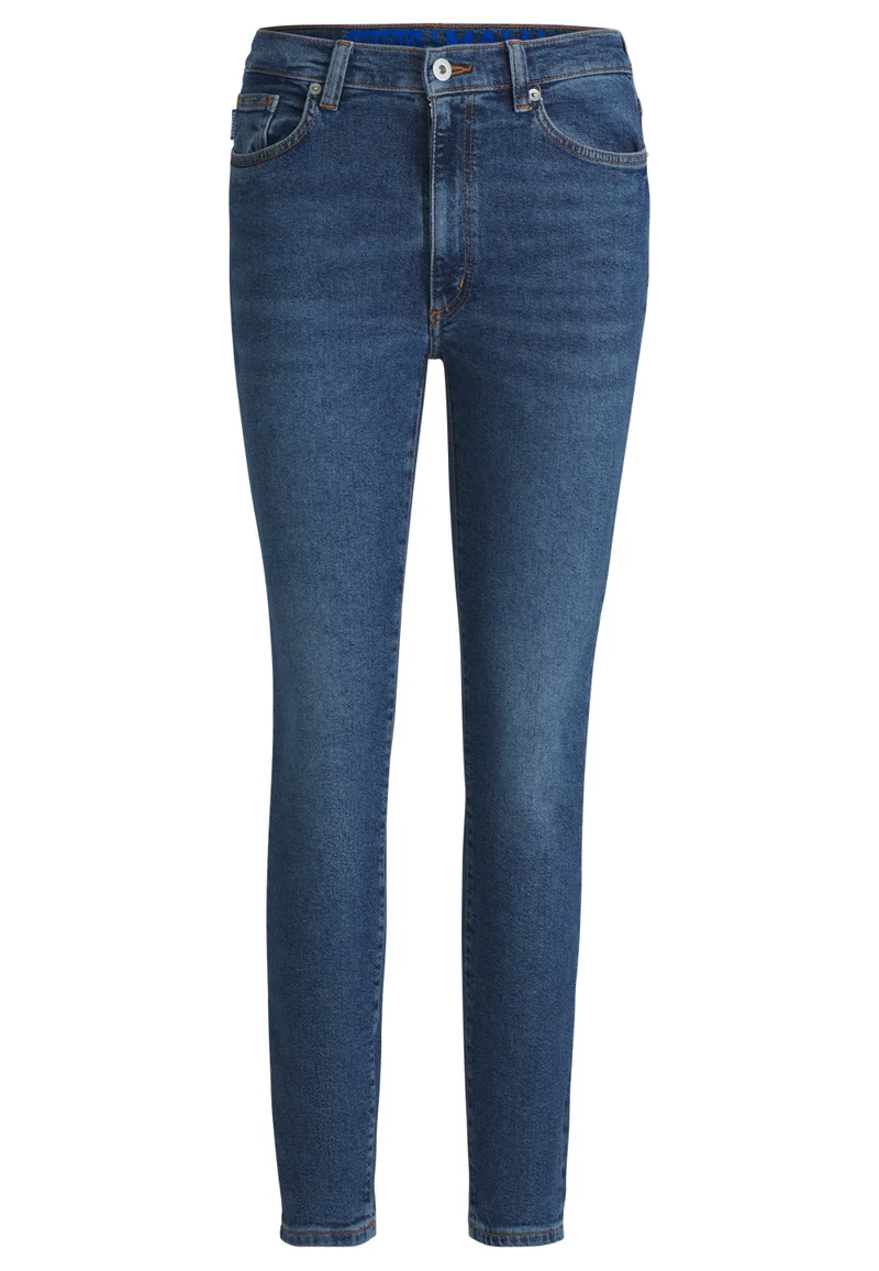 HUGO Skinny-fit jeans in medium-blue stretch denim