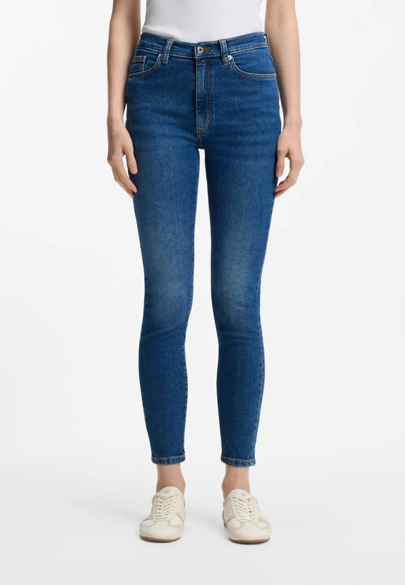 HUGO Skinny-fit jeans in medium-blue stretch denim