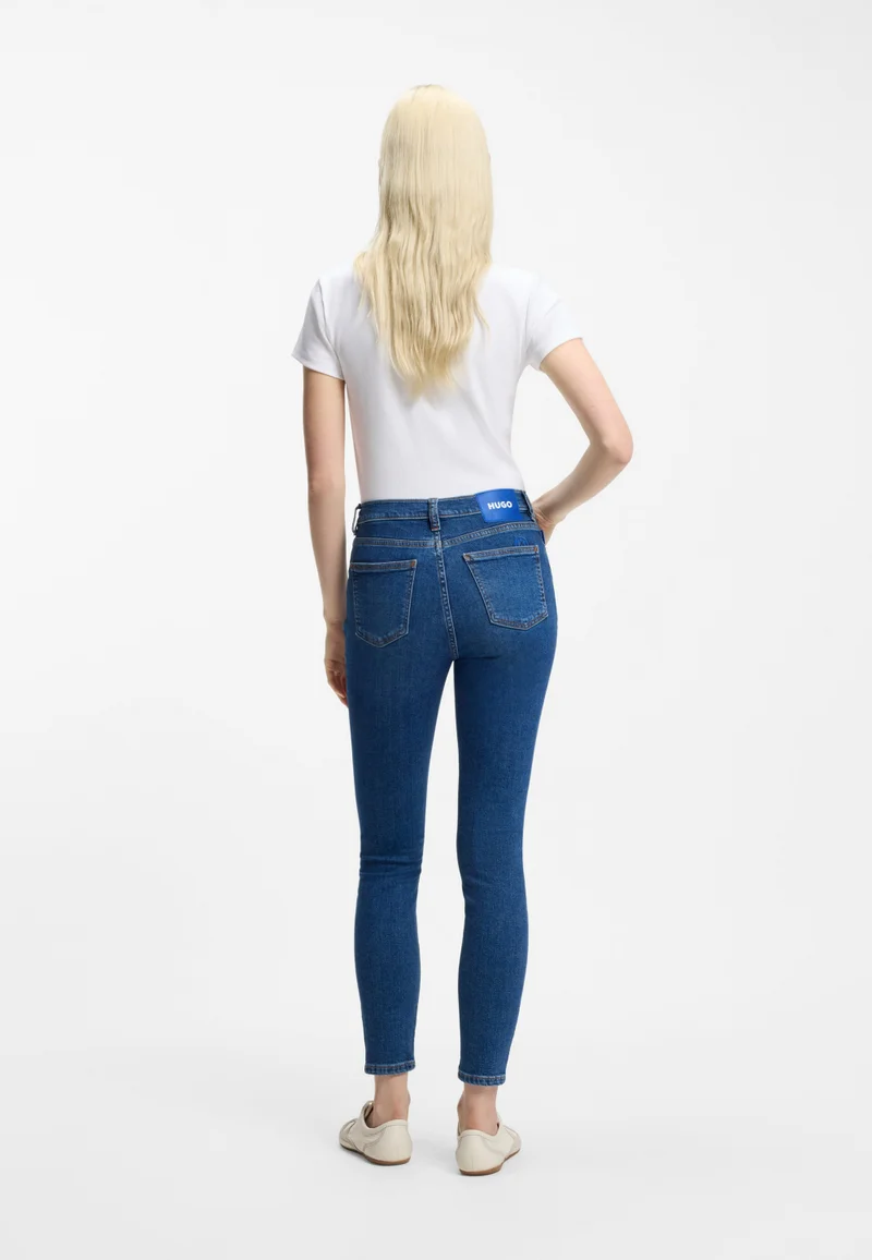 HUGO Skinny-fit jeans in medium-blue stretch denim