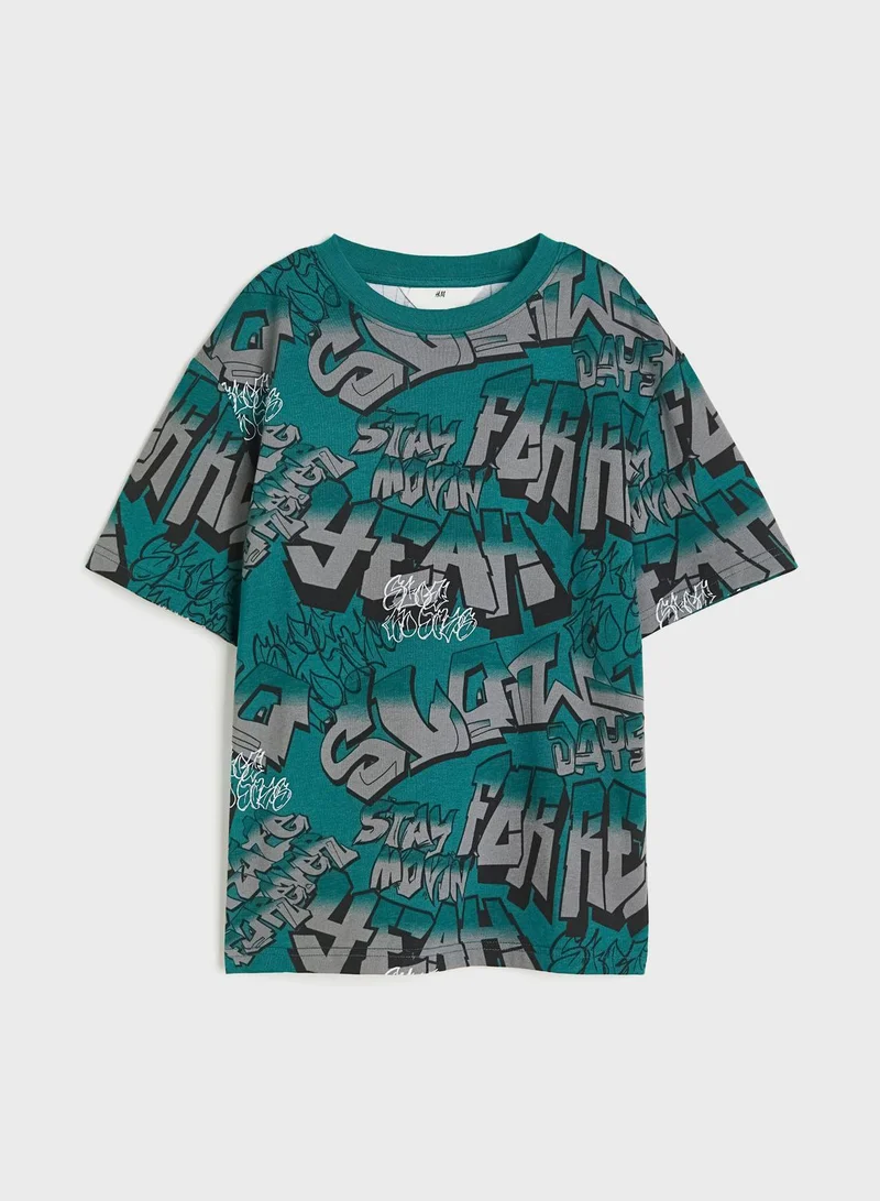 H&M Kids Crew Neck Printed T-Shirt