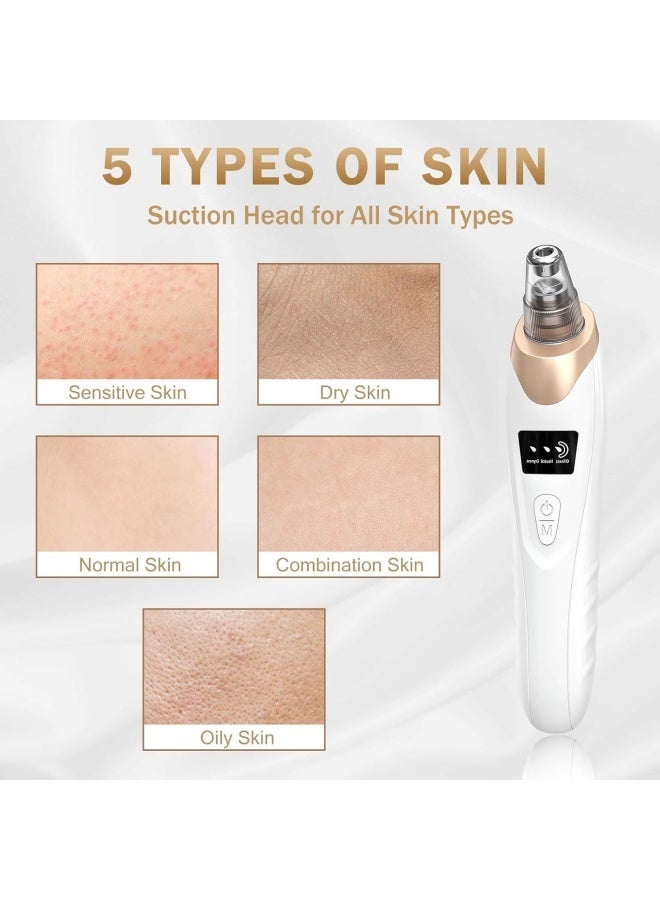 Blackhead Remover Pore Vacuum Kit -Blackhead Extractor Tool with 3 Adjustable Suction Levels, 5 Probes, USB Rechargeable, Suitable for Women and Men (with 4 sliver acne needles) - Image 5