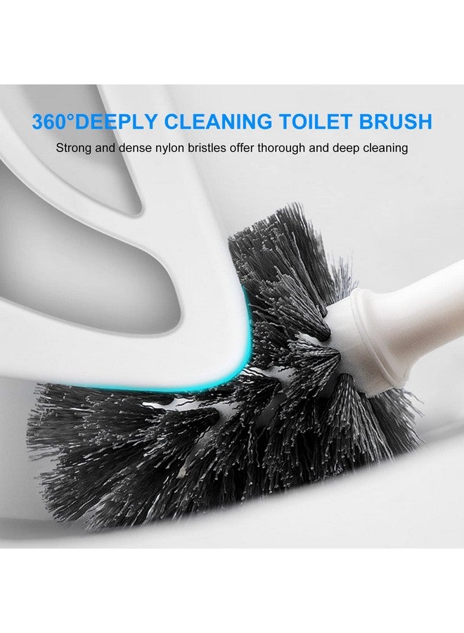 SetSail مجموعة فرشاة ومكبس المرحاض SetSail، مكابس المرحاض لحمام المرحاض، فرشاة وعاء المرحاض الثقيلة ومثبتها، مجموعة مكبس وفرشاة مرحاض مخفية للتنظيف العميق - أبيض - Image 5