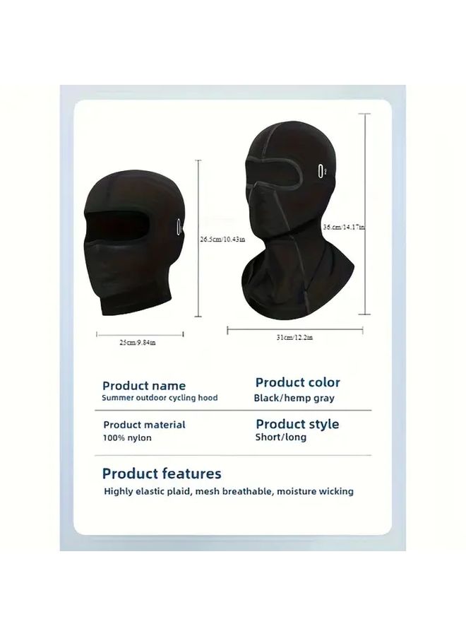 Ice Silk Long Gray Sun Protection Headgear Mask For Outdoor Motorcycle Riding - Image 2