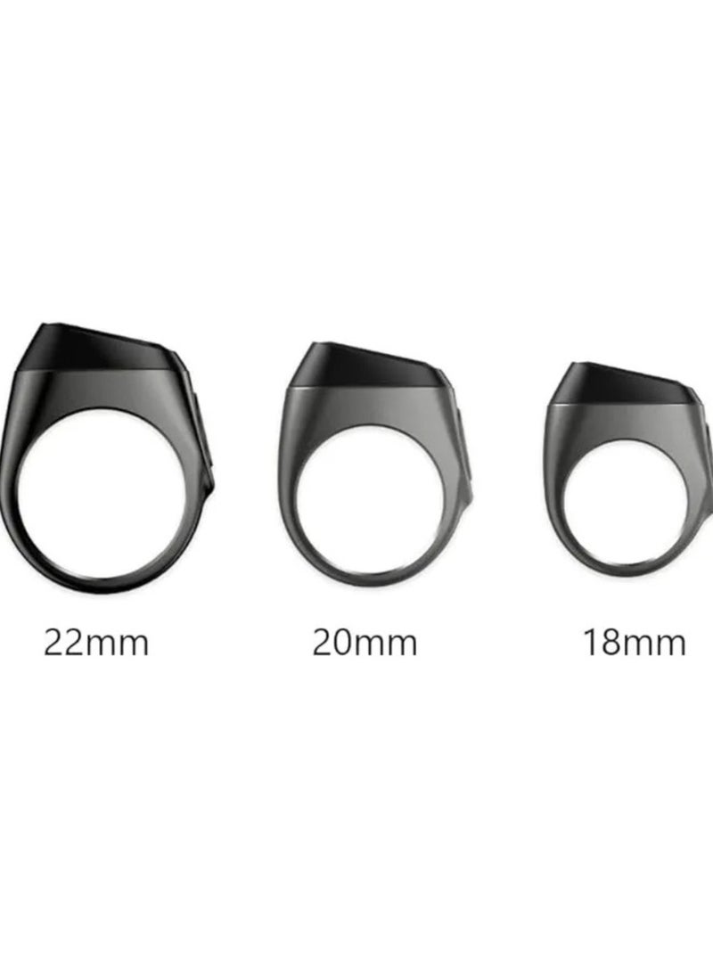 iQIBLA iQIBLA Smart Tasbih Zikr Ring black grey (18mm) – Waterproof Islamic Prayer Ring with OLED Display, Bluetooth Connectivity, Tasbih Counter, Qibla Direction & Prayer Time Reminders  - Image 2