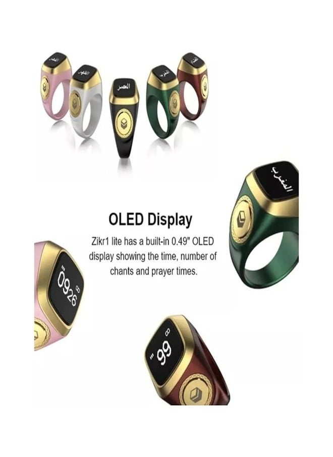 iQIBLA iQIBLA Smart Tasbih Zikr Ring black grey (18mm) – Waterproof Islamic Prayer Ring with OLED Display, Bluetooth Connectivity, Tasbih Counter, Qibla Direction & Prayer Time Reminders  - Image 4