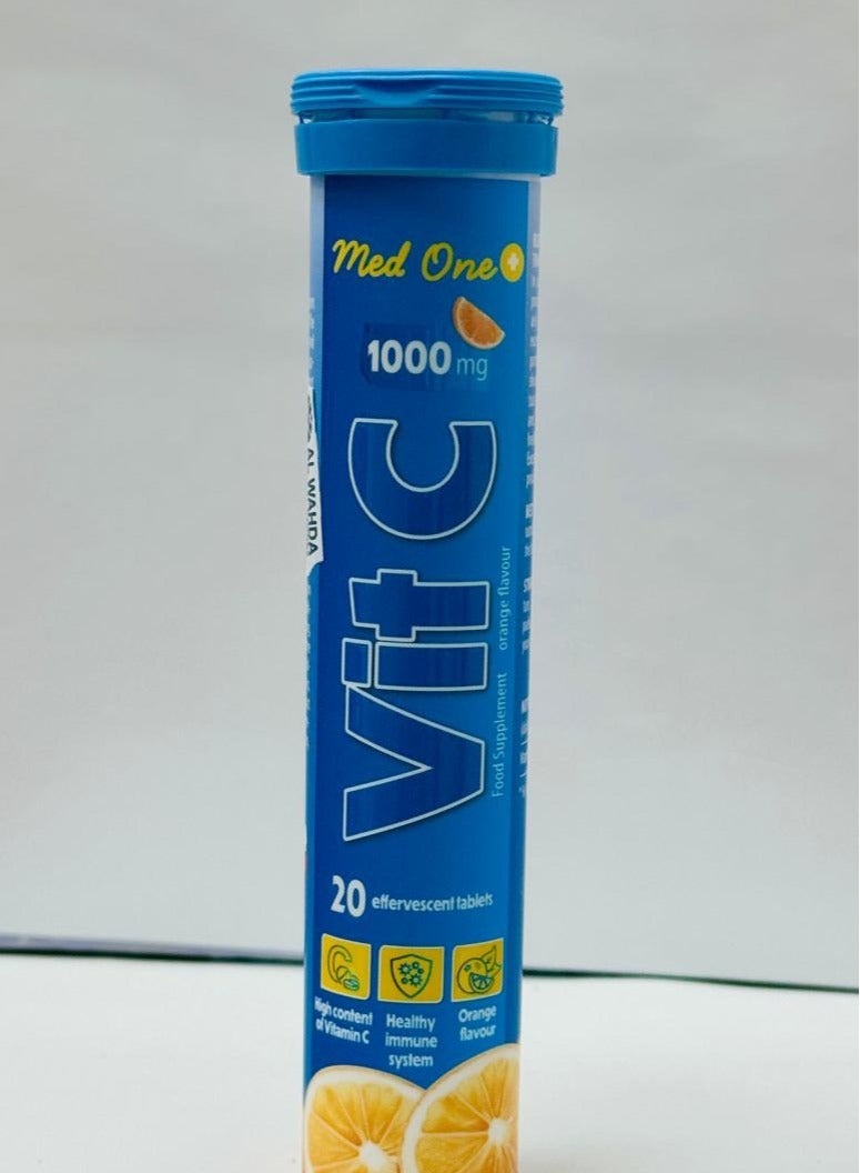 MedOne أقراص فيتامين سي 1000 ملغ برتقالية فوارة 20 حبة