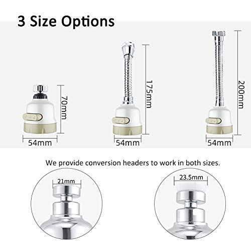 KPNG 3 Water Way Flexible rotatable Sprayer Water Saving Faucet Spray Head for faucets (1 Pcs) Colore:White - Image 4