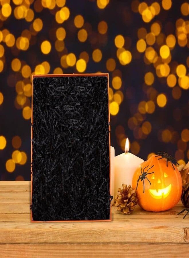 Gloreyan 1/2LB Crinkle Cut Paper Shred, Black Raffia Paper Sherd Filler Grass for Gift Wrapping Basket Filling Birthdays Weddings Party Supply - Image 5