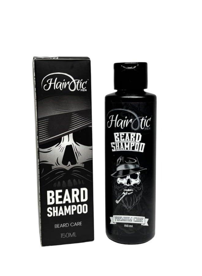 Hairotic Men Beard Shampoo with Argan Oil For Men | Deep Cleansing Conditioning Beard Wash | Reduces Itchiness Dryness & Beard Dandruff | Strengthens Beard Hair & Adds Natural Shine (150 ML)