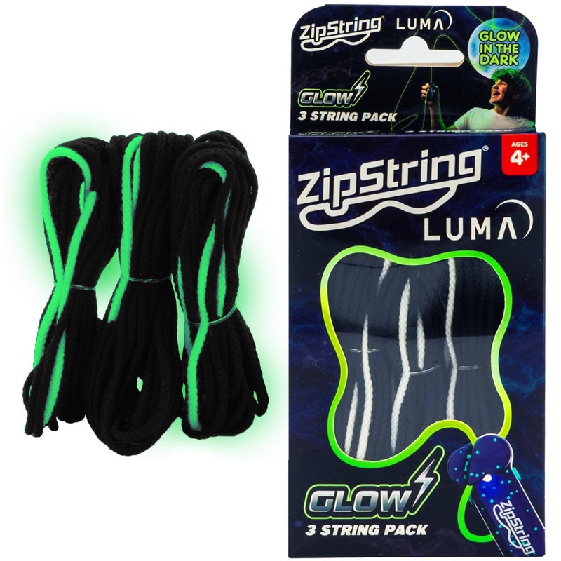 ZipString Lightning Luma Replacement Strings for Rope Launcher Toy Pack of 3 UV Reactive Glow in The Dark Fidget for Kids Adults Shark Tank Featured Device Not Included - Image 2