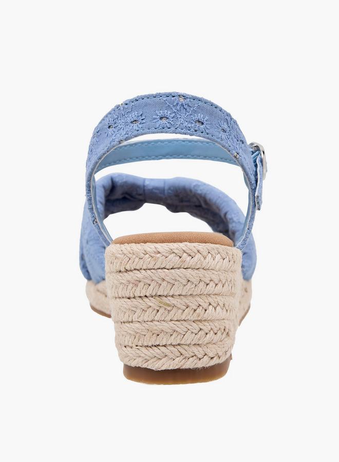 Peppermint Girls Embroidered Wedge Heel Sandals - Image 5