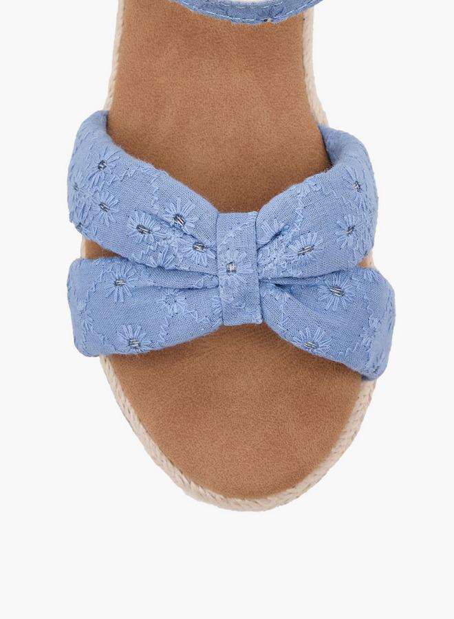 Peppermint Girls Embroidered Wedge Heel Sandals - Image 4