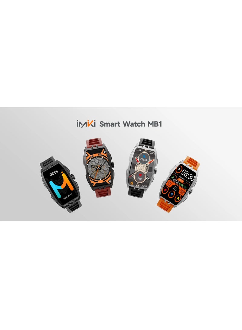Imiki MB1 Smartwatch – 1.64" AMOLED Display, Bluetooth 5.2 Calling, 100+ Sports Modes, IP68 Waterproof Fitness & Business Watch for Men & Women Black + Black - Image 3