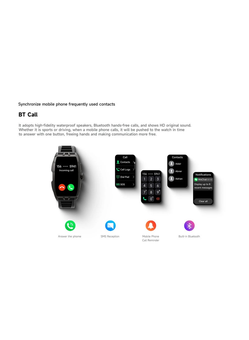 Imiki MB1 Smartwatch – 1.64" AMOLED Display, Bluetooth 5.2 Calling, 100+ Sports Modes, IP68 Waterproof Fitness & Business Watch for Men & Women Black + Black - Image 4