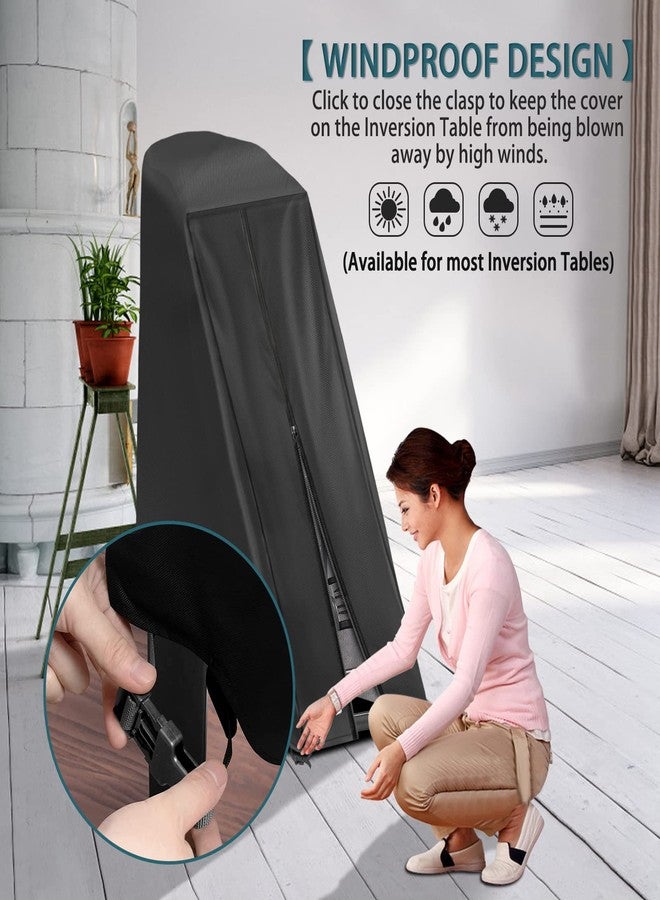 Iceberg Elf Inversion Table Cover - Dustproof And Waterproof Inversion Equipment Protection Covers (47" L X 28.3" W X 63" H, Black) - Keep Your Inversion Table Safe From Dirt And Scratches - Image 5