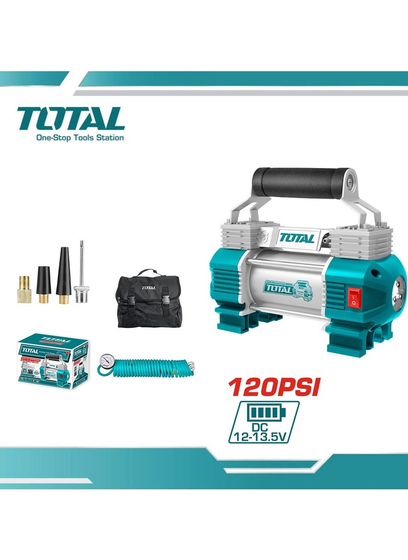 TOTAL - 12V Auto Air Compressor 120PSI High Efficiency Air Compressor Tyre Inflator - TTAC2506 - Image 1