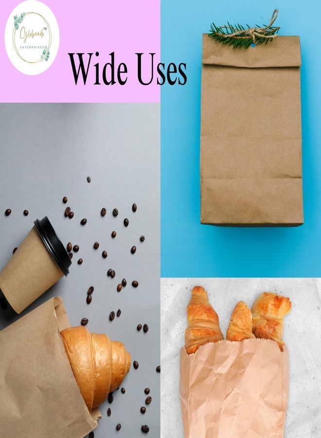 GLOBEADO Brown Paper Cover(40GSM) - Fold Top Eco Friendly Food Grade Paper Bags For Packing Carry Bags Grocery, Take Away Craft Paper - Multiple Size (3.5 X 5 INCHES, 200, count) - Image 3
