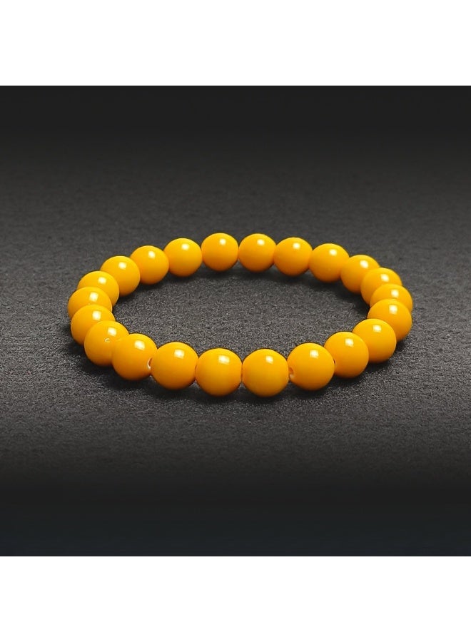 general Original ceramic bracelet with yellow five elements, missing soil and filling soil, good luck and blessings for men and women, handmade yellow ceramic bracelet - Image 1