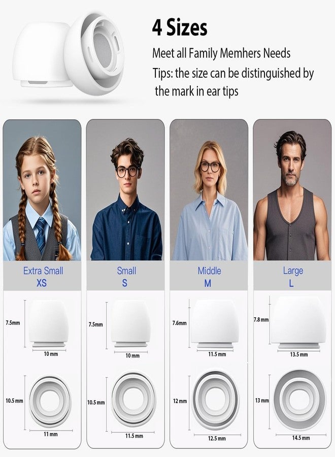 Vsagier 4 Pairs Ear Tip Replacement for AirPods Pro 1 & 2 - Premium Non-Slip Silicone with Noise Reduction Holes & Integrated Dust Guard Screen, Includes Cleaner Kit & Storage Box (XS/S/M/L Green) - Image 5