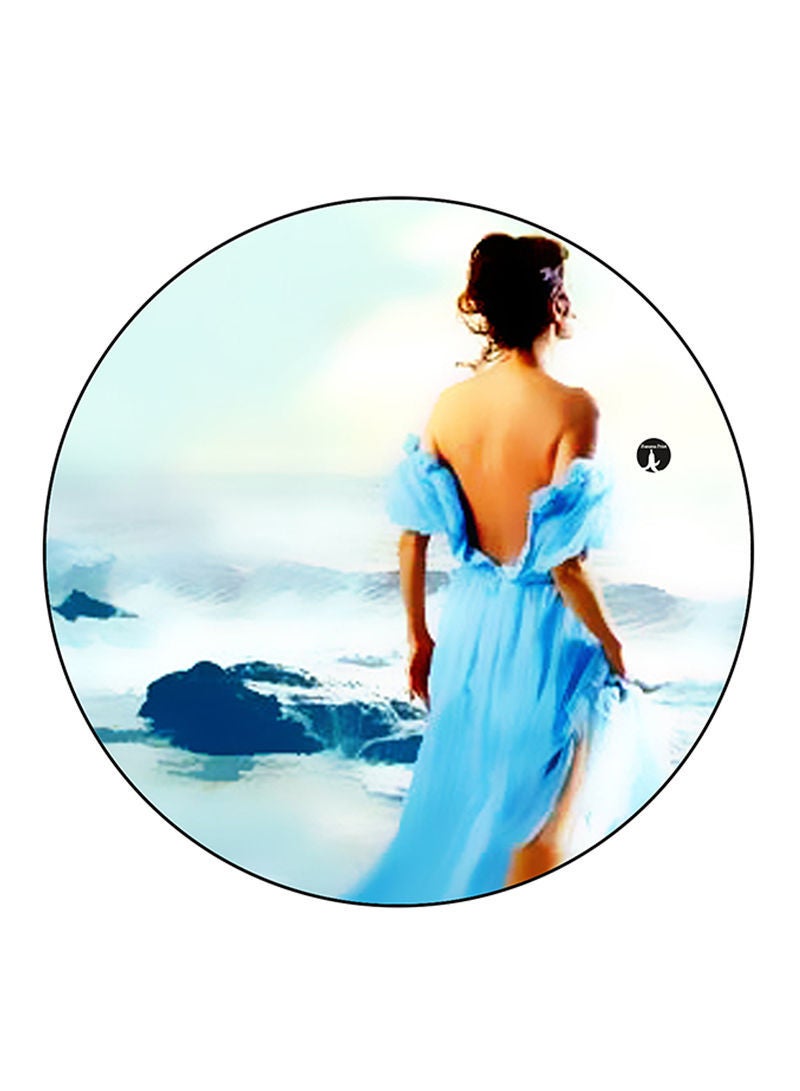 Woman Printed Mouse Pad  Round  Multicolour
