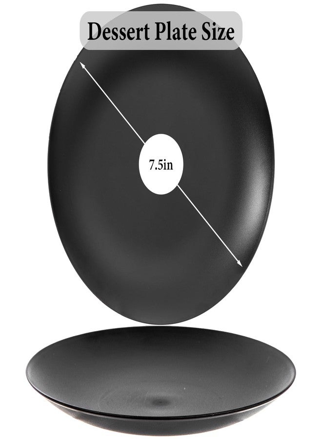 ejonirinjonir EI 80pcs Black Plastic Dessert Plates,Black Disposable Dessert Plates 7.5inch for Tea Party Wedding Birthday. - Image 3